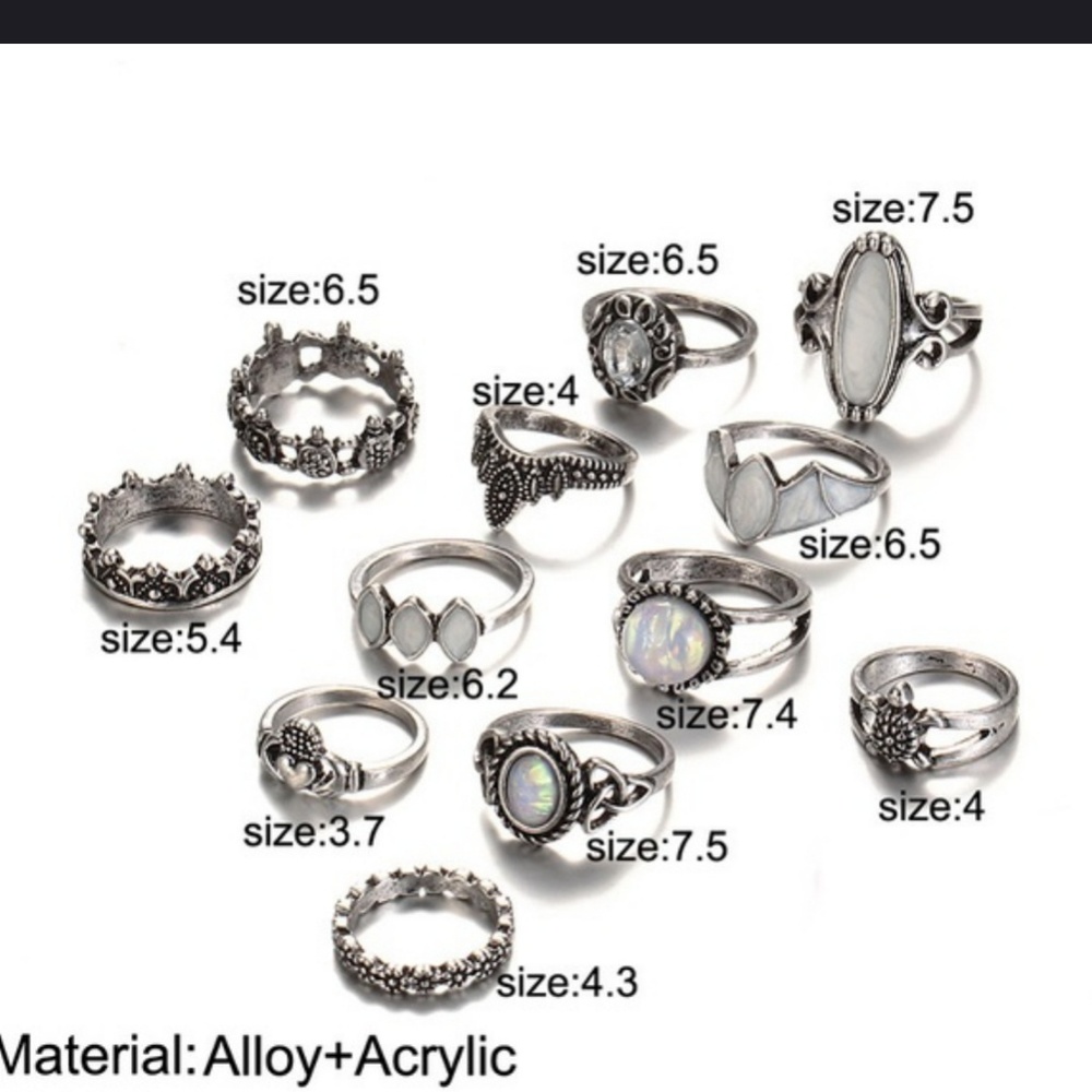 🔥LAST!!🔥90's STYLED 12PC MIDI RING SET! - Picture 5 of 8